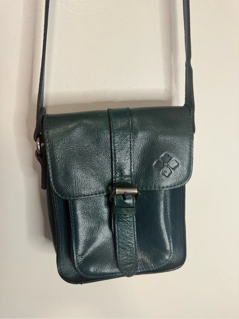 Patricia Nash dark green/blue Leather Crossbody Bag - Adjustable Strap